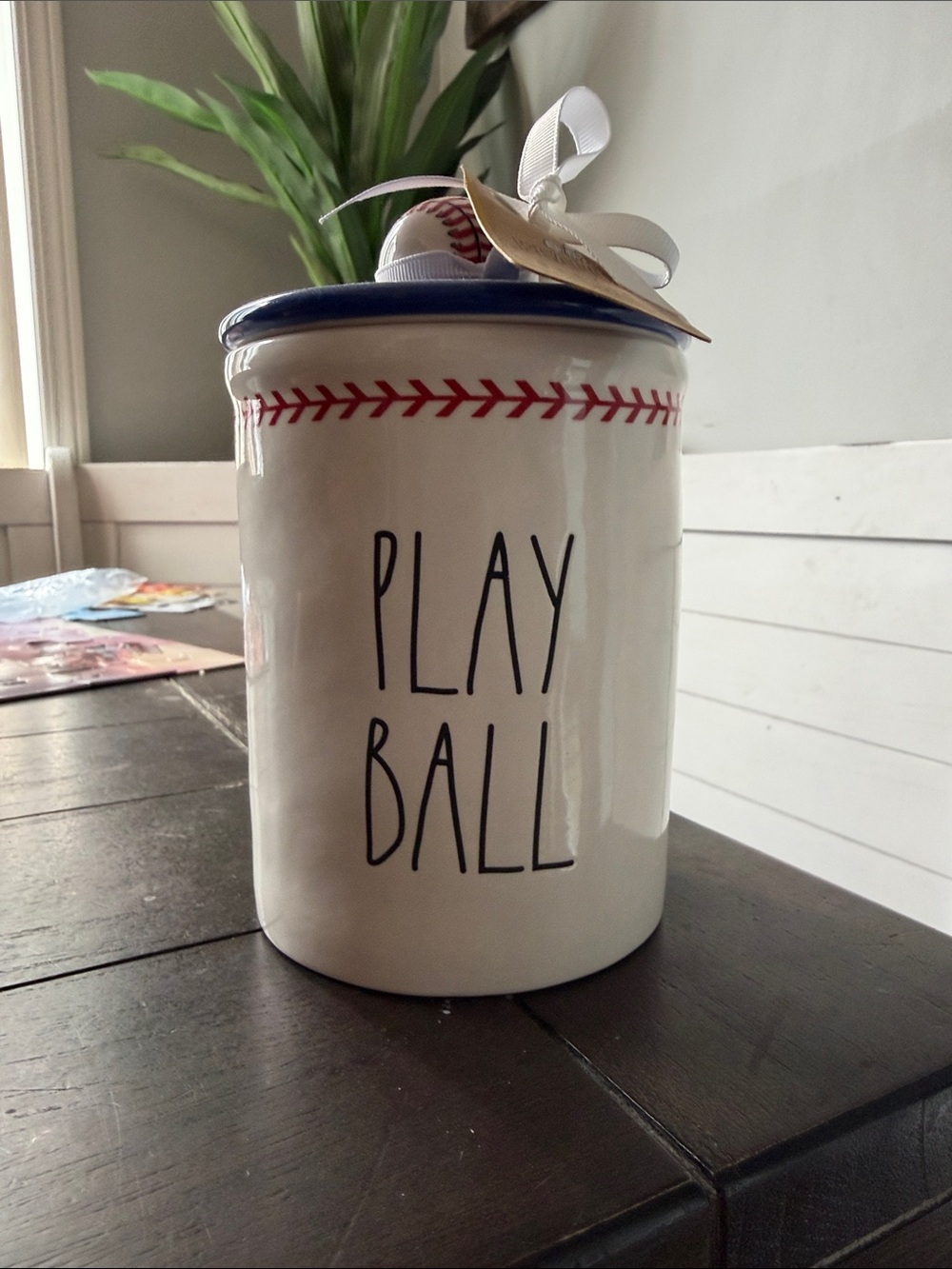 Rae Dunn Snoopy Play Ball Canister